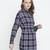 Check print button-down women tunic