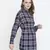 Check print button-down women tunic