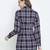 Check print button-down women tunic
