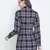 Check print button-down women tunic