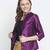 Boxy solid purple dupion silk  women shrug