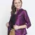 Boxy solid purple dupion silk  women shrug