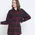 Lustre brubl check button - down women tunic