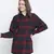 Lustre brubl check button - down women tunic