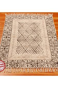 8x8 Ft Outdoor Patio Rug Geometric Rug Handmade Cotton Dhurrie Area Rugs Bohomian Kilims Indoor