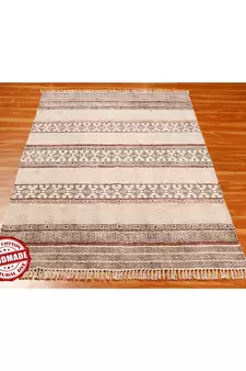8x8 Ft Indigo Rug Handmade Cotton Dhurrie Area Rugs Bohomian Kilims Indoor Kitchen Carpet Flatwoven Throw Rug