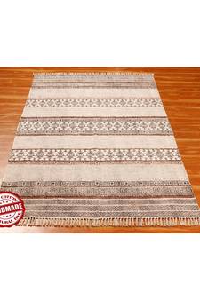 2.6x8 Ft Indigo Rug Handmade Cotton Dhurrie Area Rugs Bohomian Kilims Indoor Kitchen Carpet Flatwoven Throw Rug