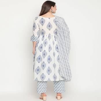 White printed cotton kurta-sets 2