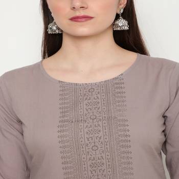 Grey brasso cotton kurta-sets 5