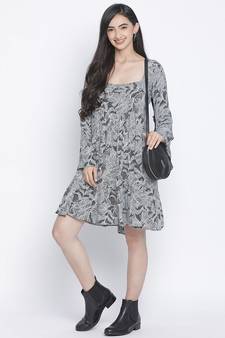 Twinx black tropical print women dress
