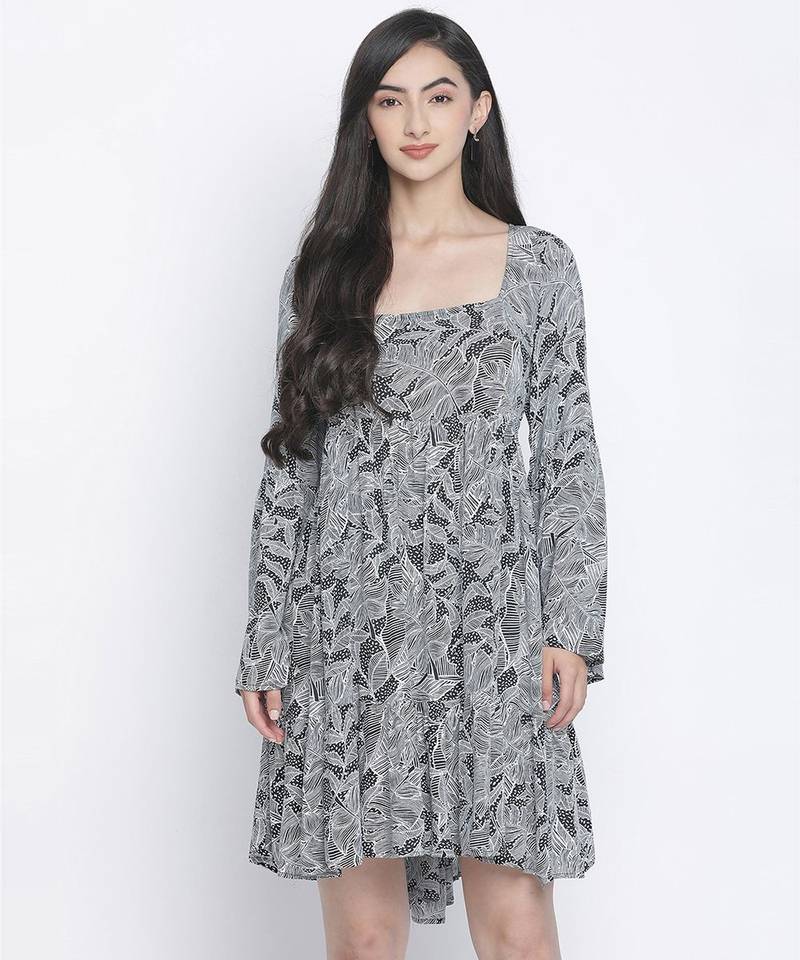 Twinx black tropical print women dress