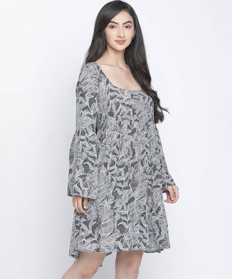 Twinx black tropical print women dress