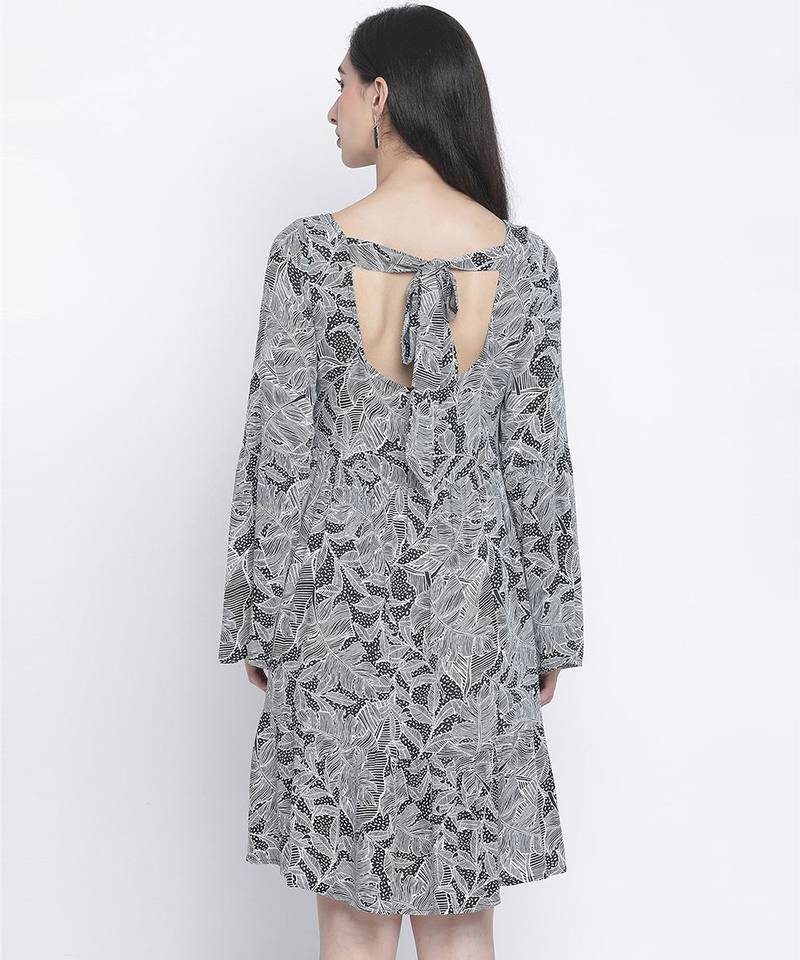 Twinx black tropical print women dress