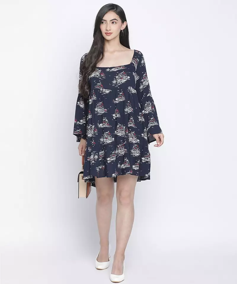 Dony Blue printed women casual dress