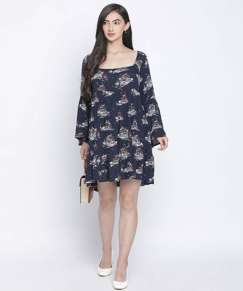 Dony Blue printed women casual dress