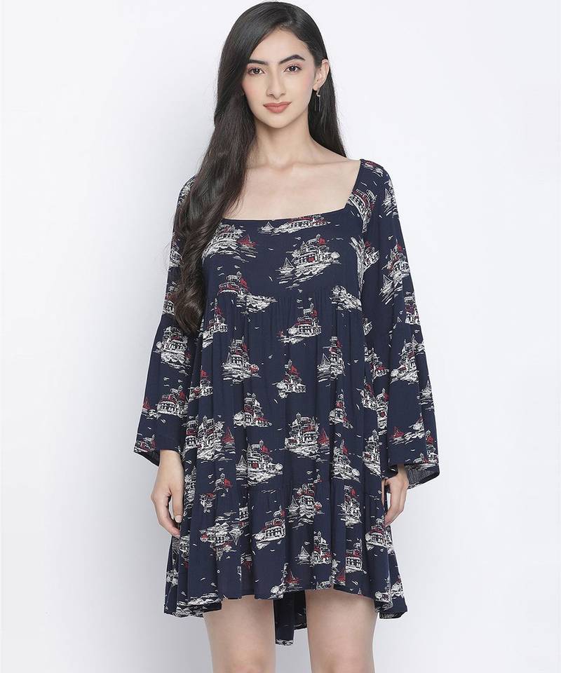 Dony Blue printed women casual dress