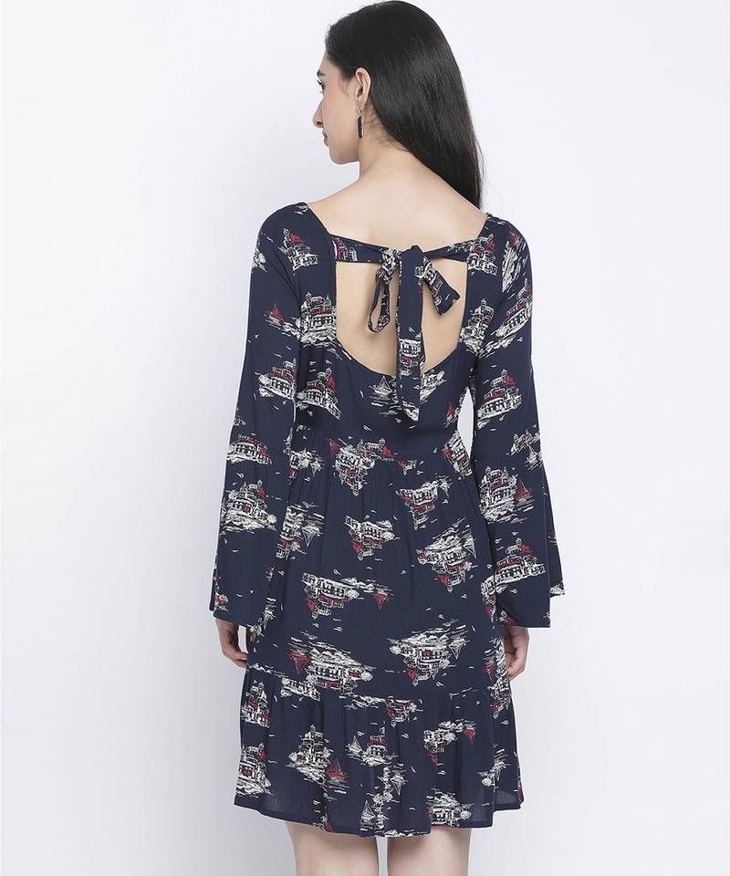 Dony Blue printed women casual dress
