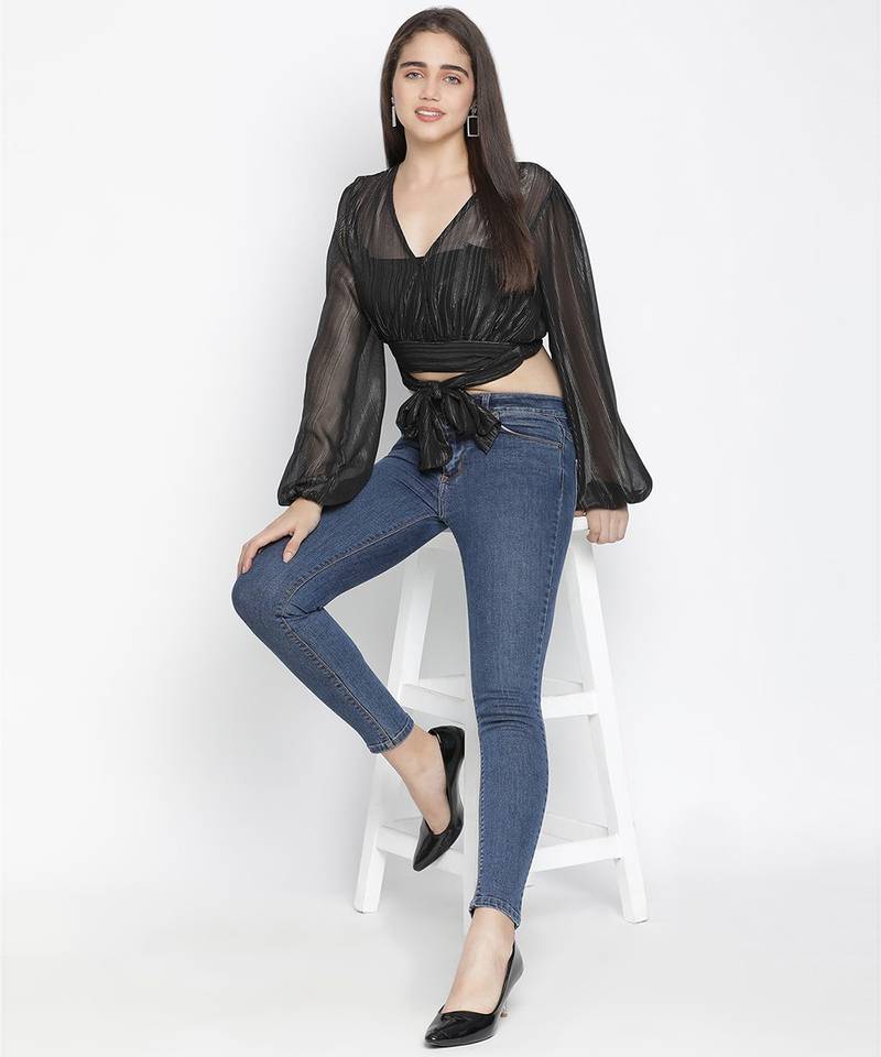 Superstar BLimmer back tie-knot women top