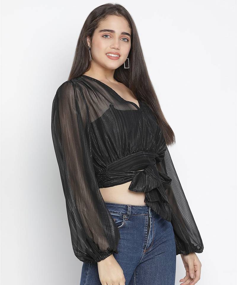 Superstar BLimmer back tie-knot women top