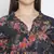 Crackle navy blue floral print women tie top