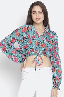 Pearler floral print diva women tie top