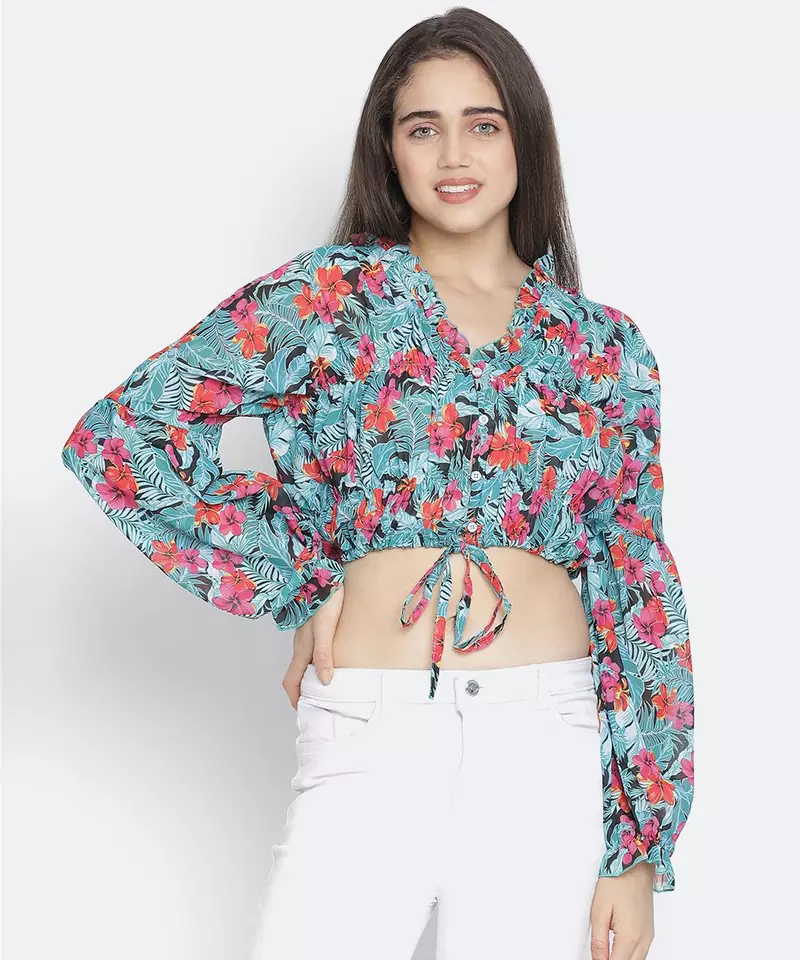 Pearler floral print diva women tie top