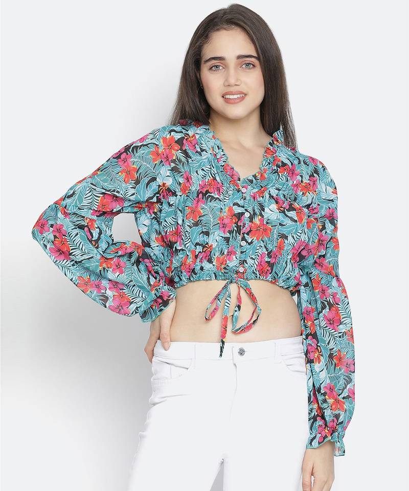 Pearler floral print diva women tie top