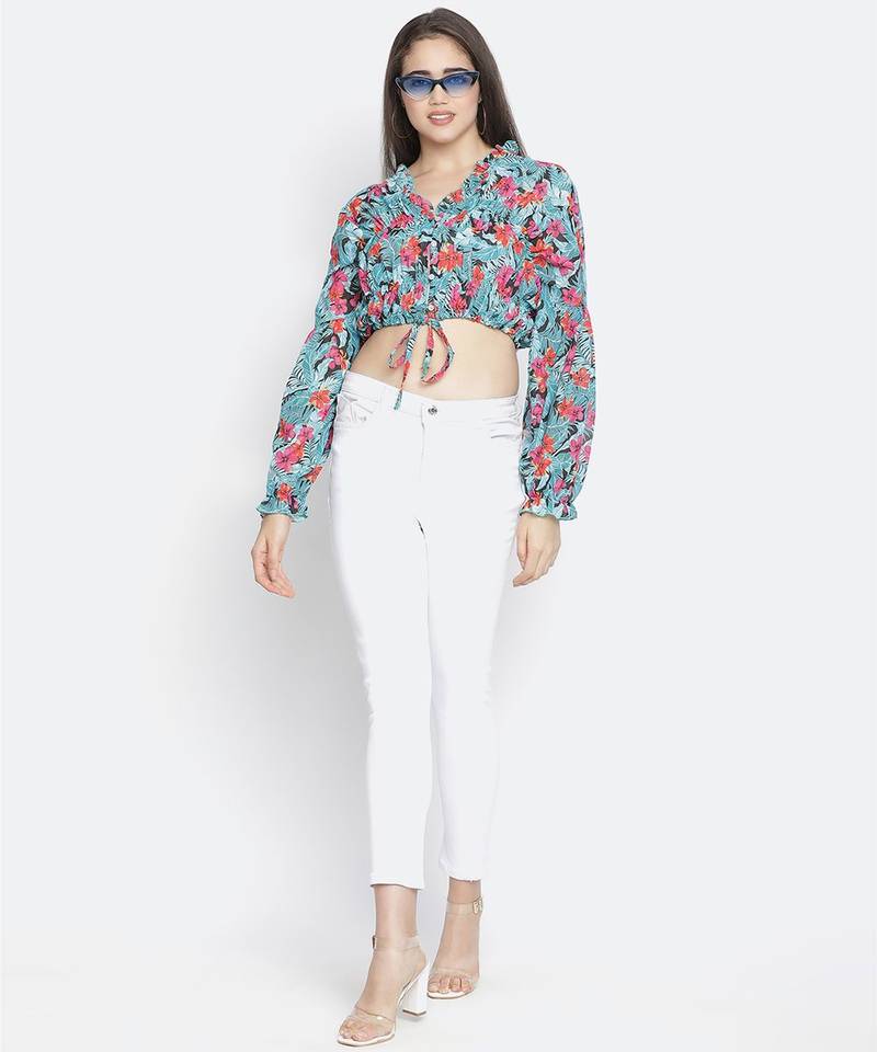 Pearler floral print diva women tie top
