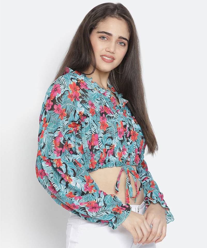 Pearler floral print diva women tie top