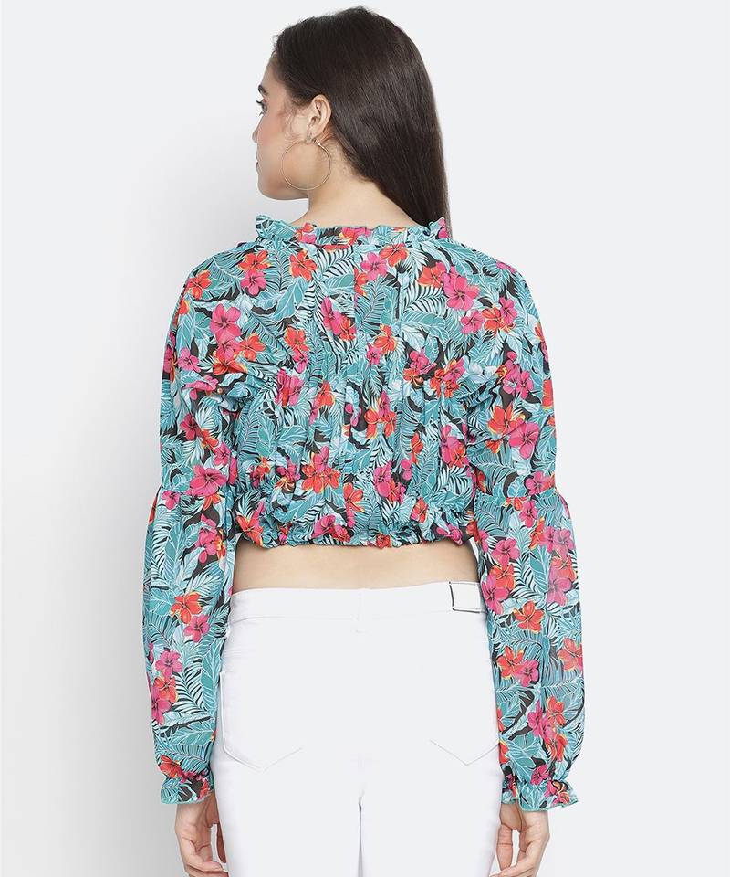 Pearler floral print diva women tie top