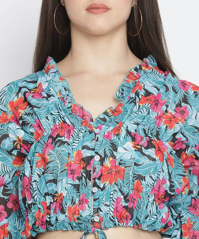 Pearler floral print diva women tie top