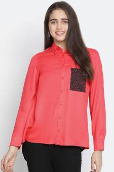Ruby red colour women Shirt