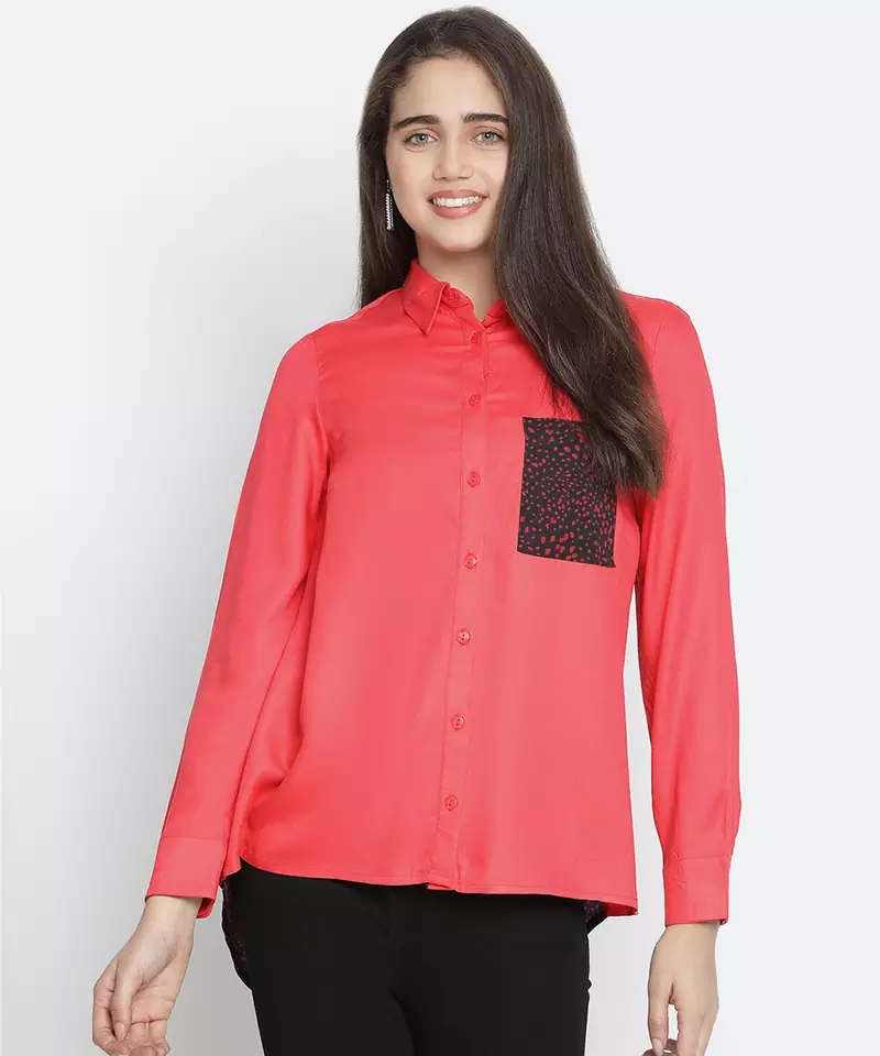 Ruby red colour women Shirt