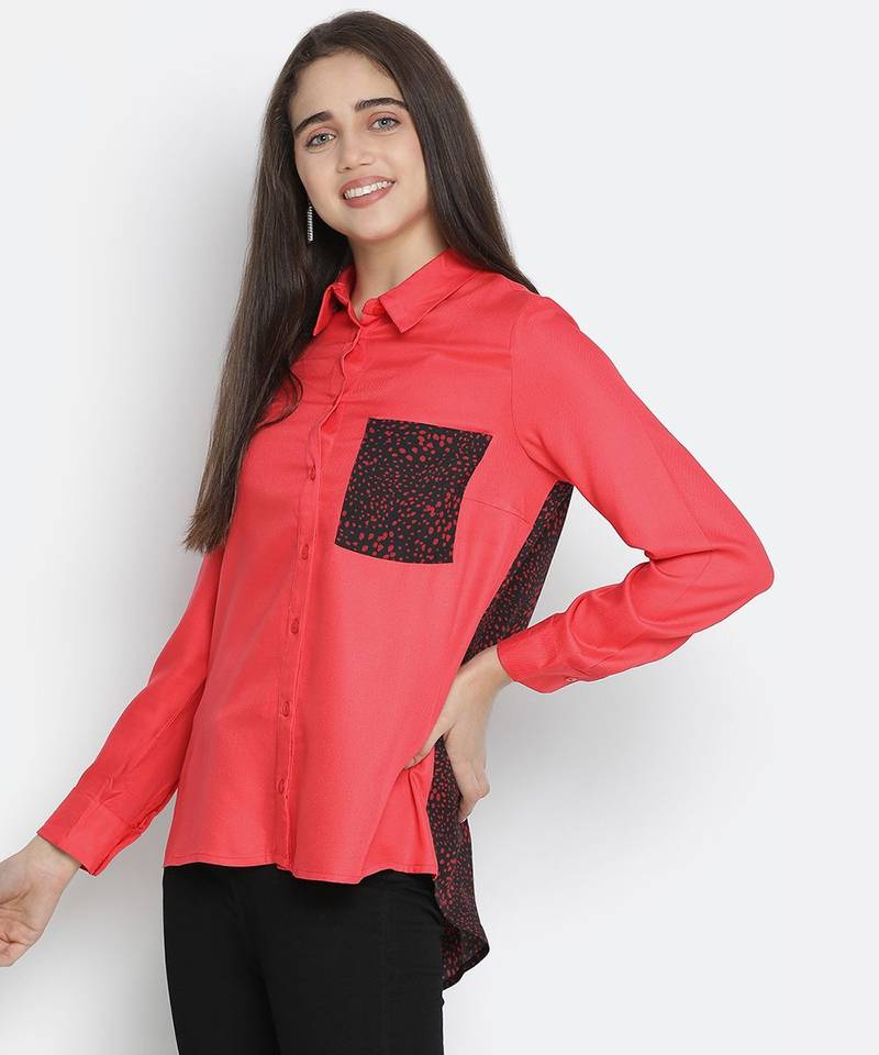 Ruby red colour women Shirt