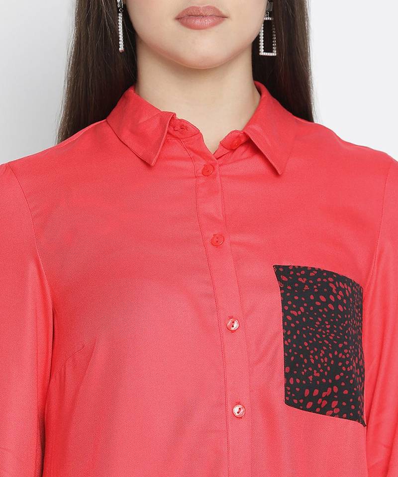 Ruby red colour women Shirt