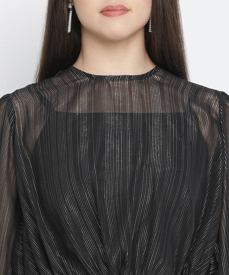 Flair BLimmer Black stylish women tie top