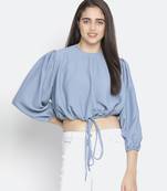 Graceious Blue dobby stylish women top