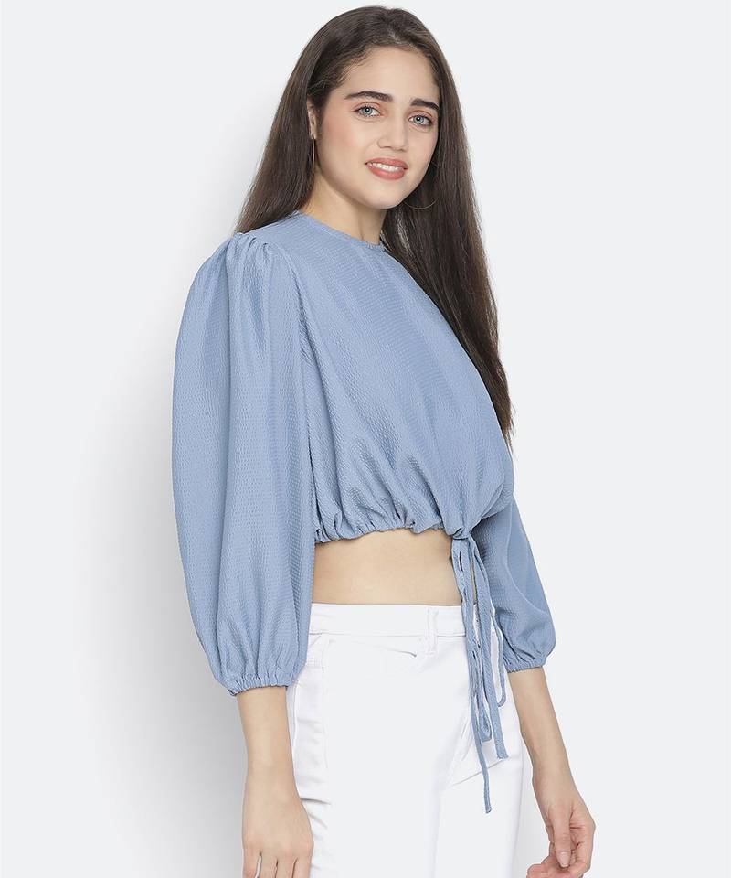 Graceious Blue dobby stylish women top