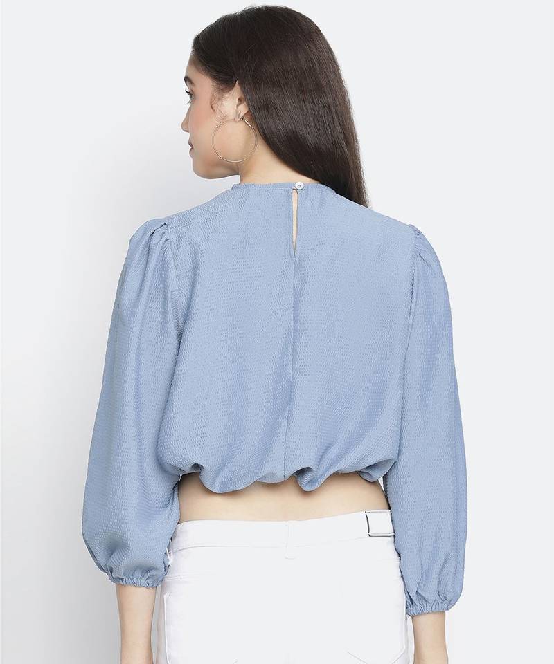 Graceious Blue dobby stylish women top