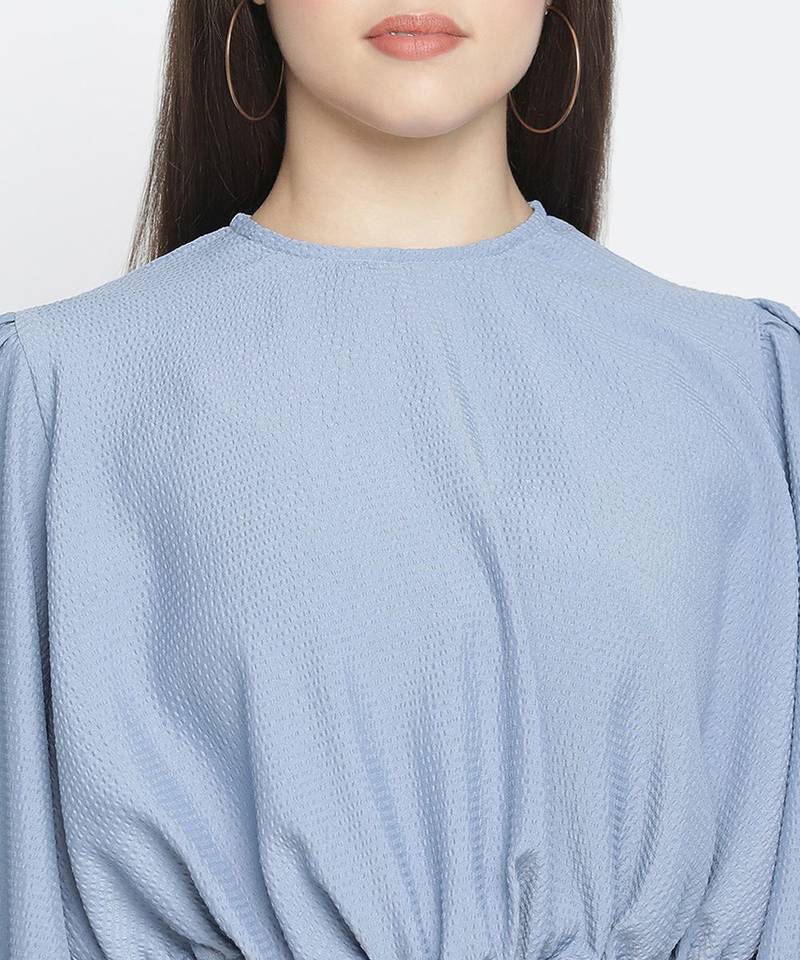 Graceious Blue dobby stylish women top