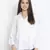 Feather solid white women top