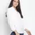 Feather solid white women top