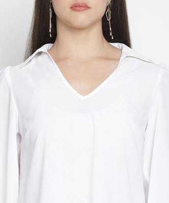 Feather solid white women top 5