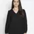 Sartorial solid black trendy women top