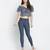 Blithe Blue color printed women crop top