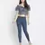 Blithe Blue color printed women crop top