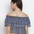 Blithe Blue color printed women crop top