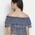 Blithe Blue color printed women crop top