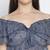Blithe Blue color printed women crop top