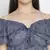 Blithe Blue color printed women crop top